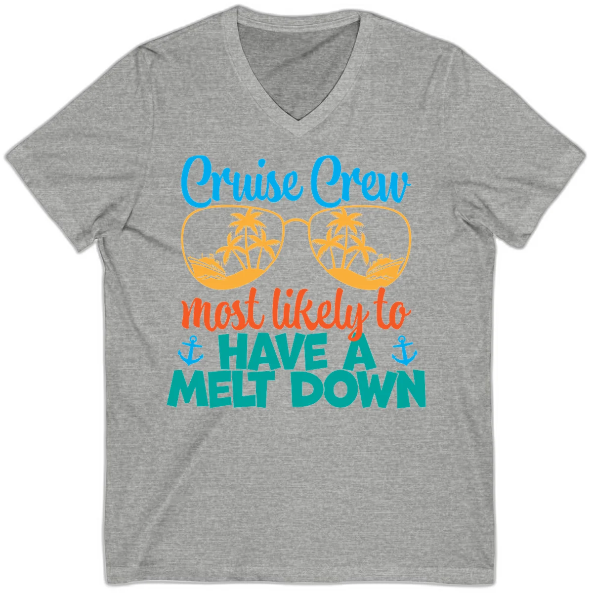 Cruise Crew Most Likely To Have A Meltdown V-Neck in Athletic Heather