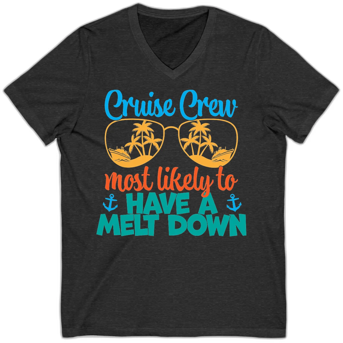 Cruise Crew Most Likely To Have A Meltdown V-Neck in Dark Grey Heather