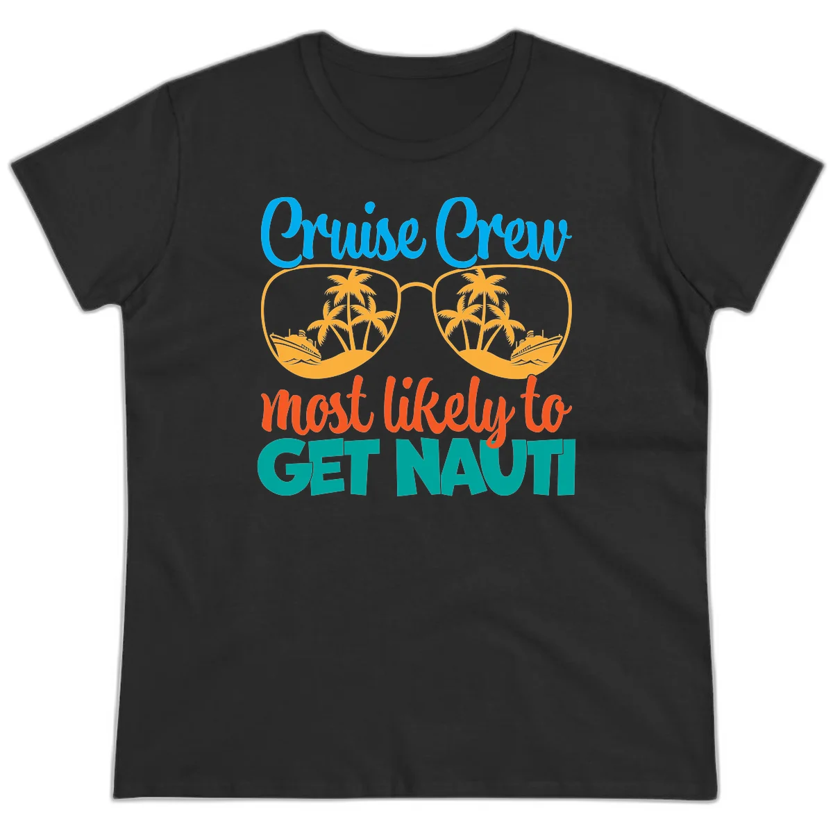 Cruise Crew Most Likely To Get Nautic Ladies Tee in Black