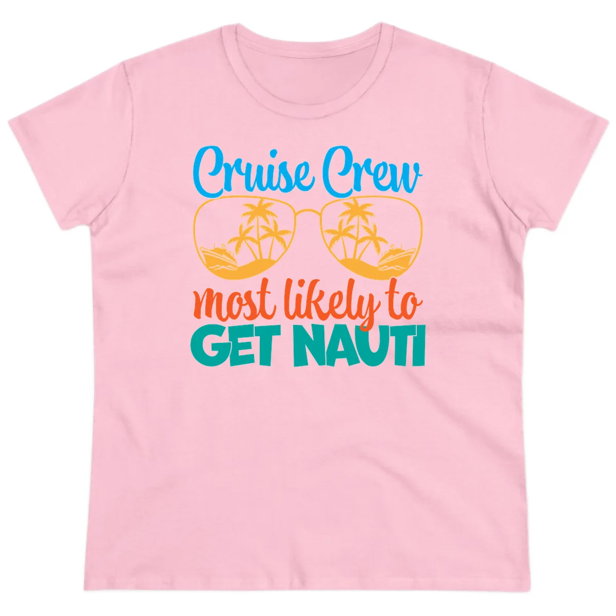 Cruise Crew Most Likely To Get Nautic Ladies Tee in Light Pink