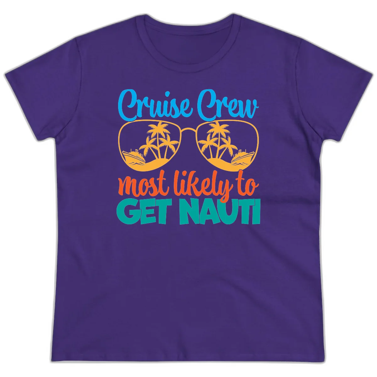 Cruise Crew Most Likely To Get Nautic Ladies Tee in Purple