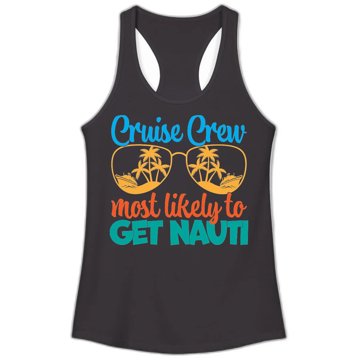 Cruise Crew Most Likely To Get Nautic Ladies Tank in Black