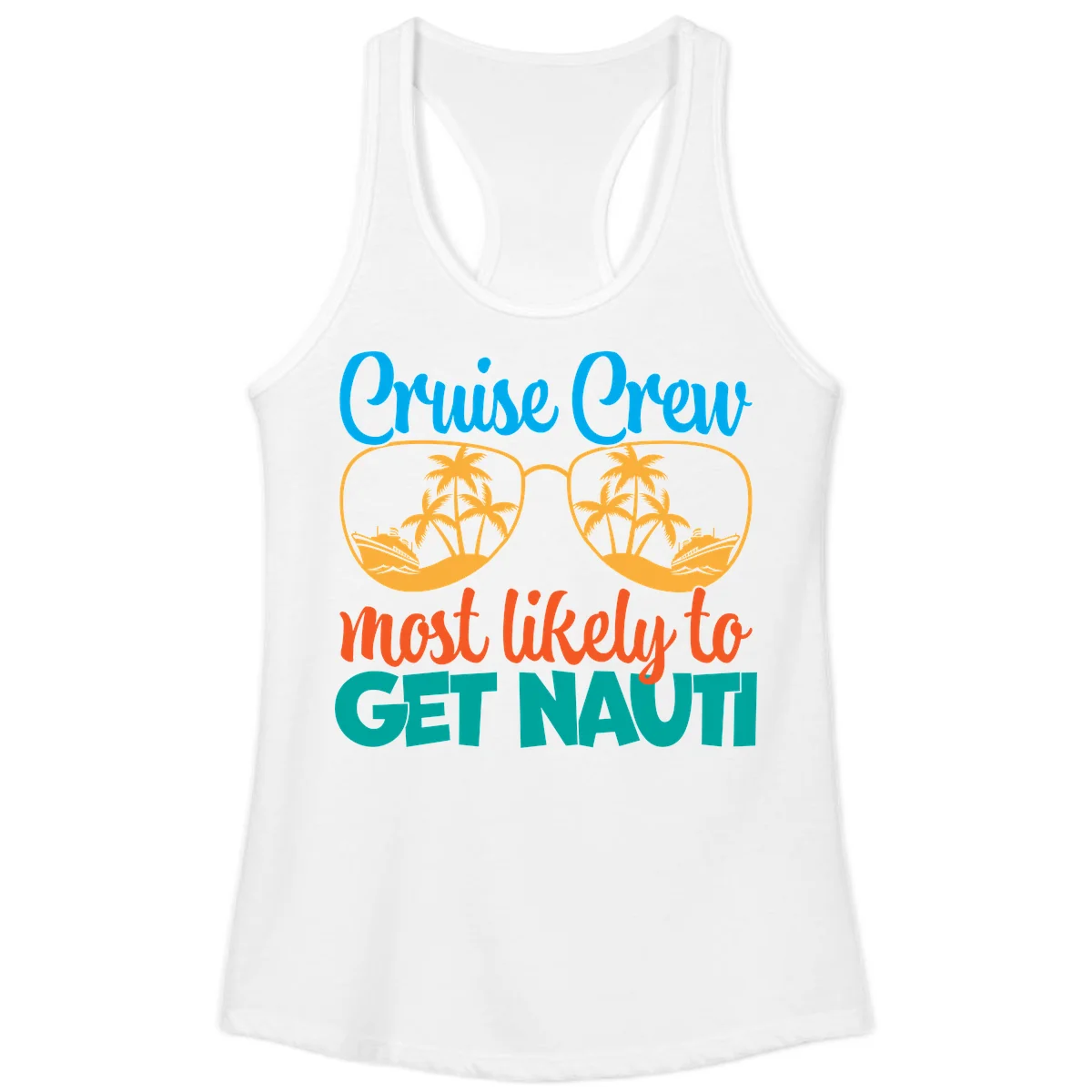 Cruise Crew Most Likely To Get Nautic Ladies Tank in White