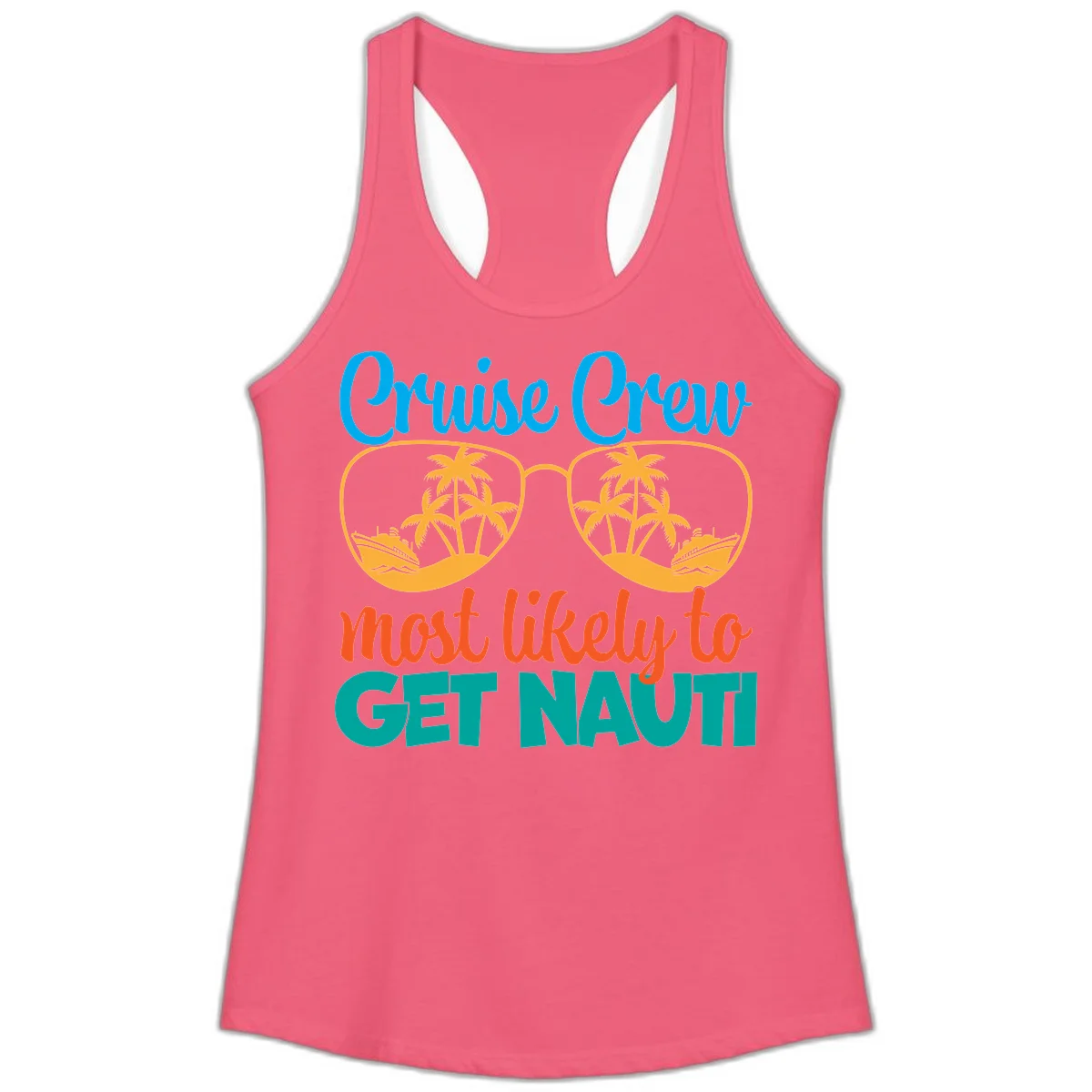 Cruise Crew Most Likely To Get Nautic Ladies Tank in Hot Pink