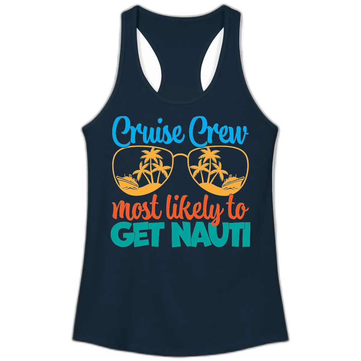 Cruise Crew Most Likely To Get Nautic Ladies Tank in Solid Midnight Navy