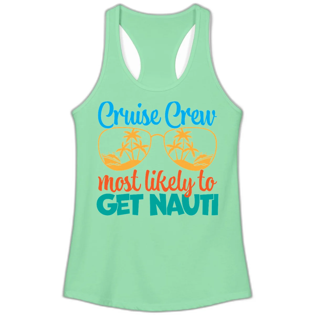 Cruise Crew Most Likely To Get Nautic Ladies Tank in Solid Mint