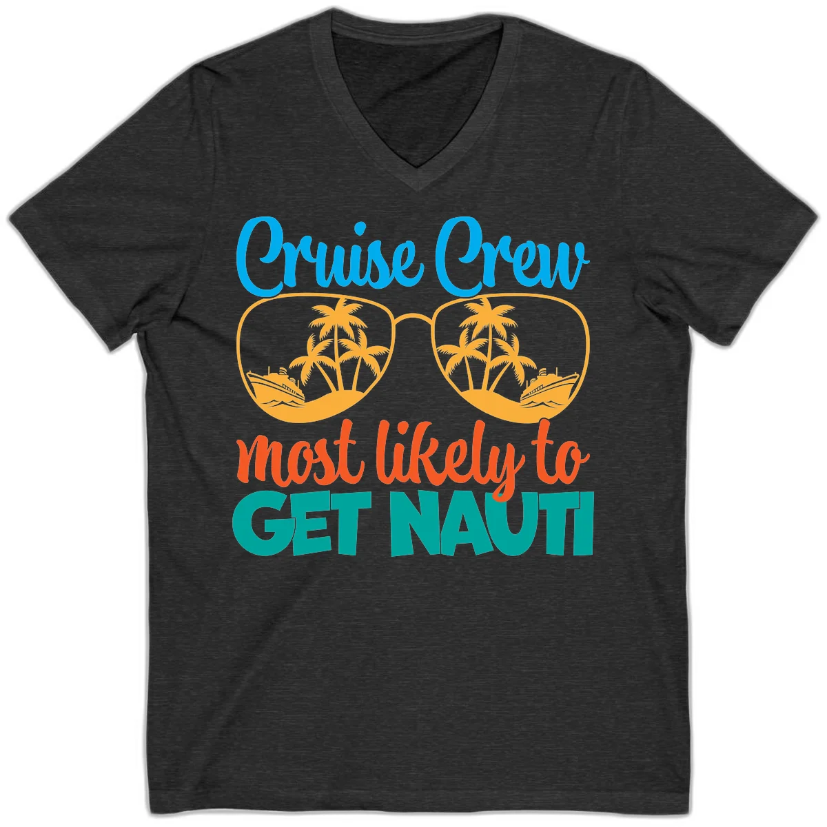 Cruise Crew Most Likely To Get Nautic V-Neck in Dark Grey Heather