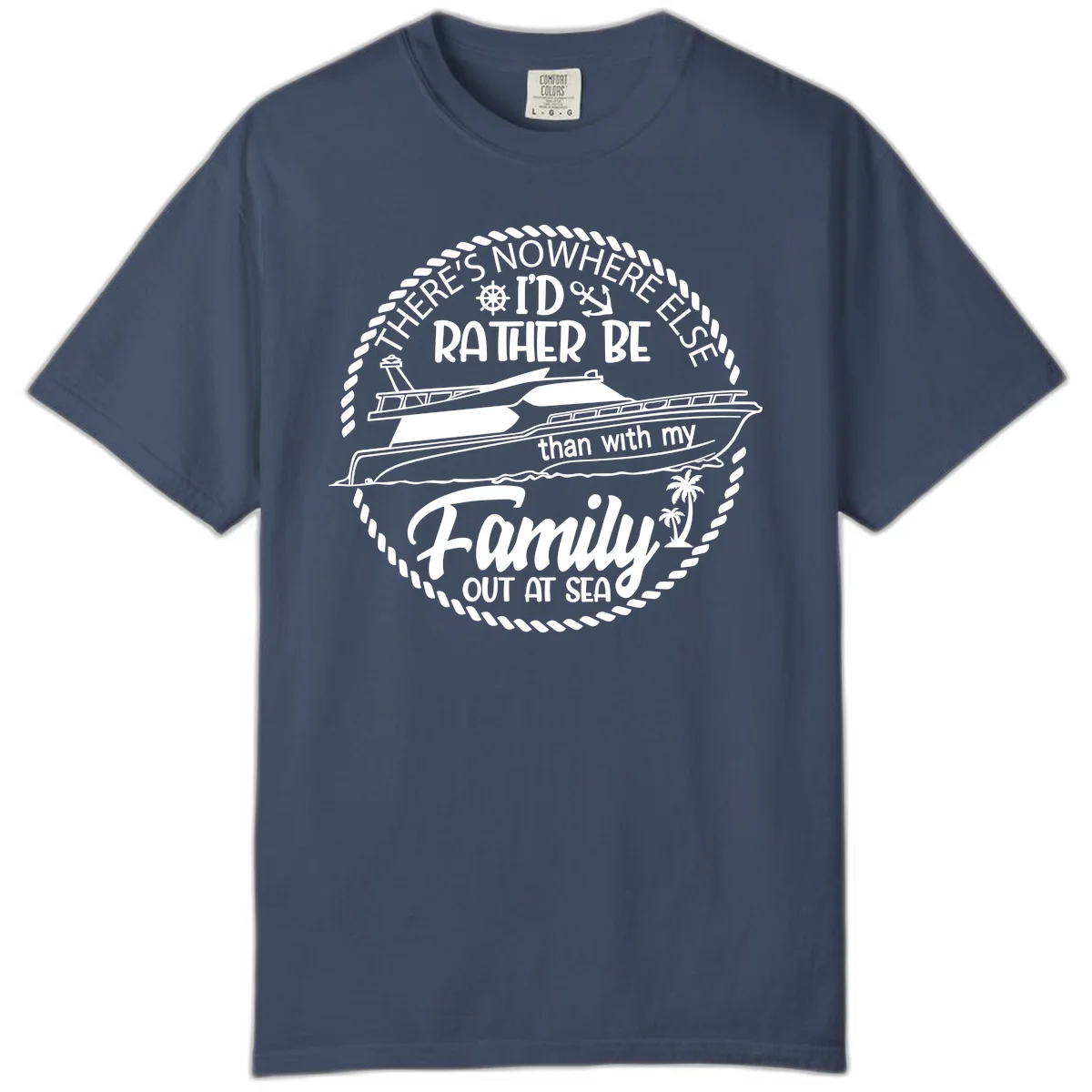 Rather Be With My Family Out At Sea Comfort Color in Midnight
