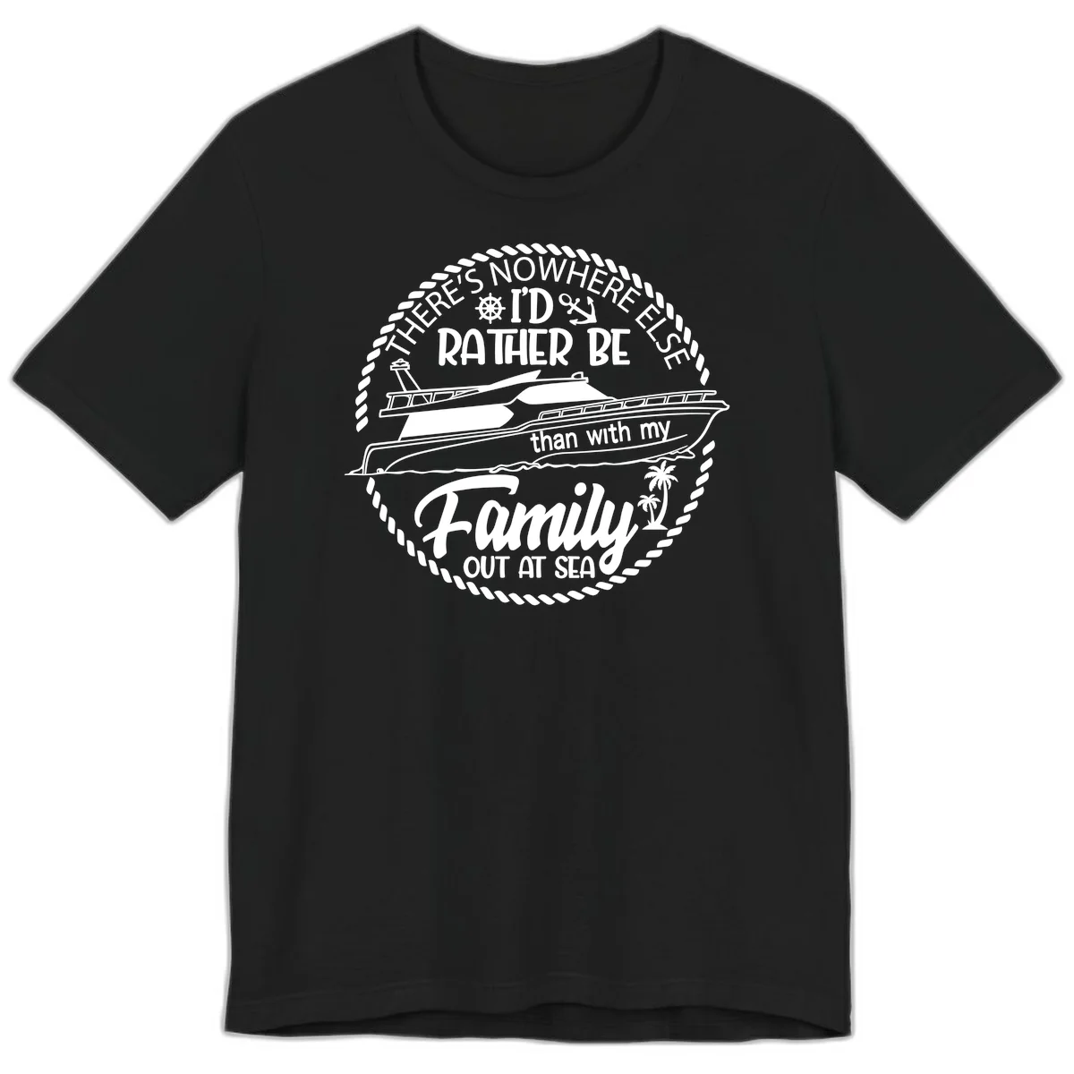 Rather Be With My Family Out At Sea Premium T-Shirt in Black