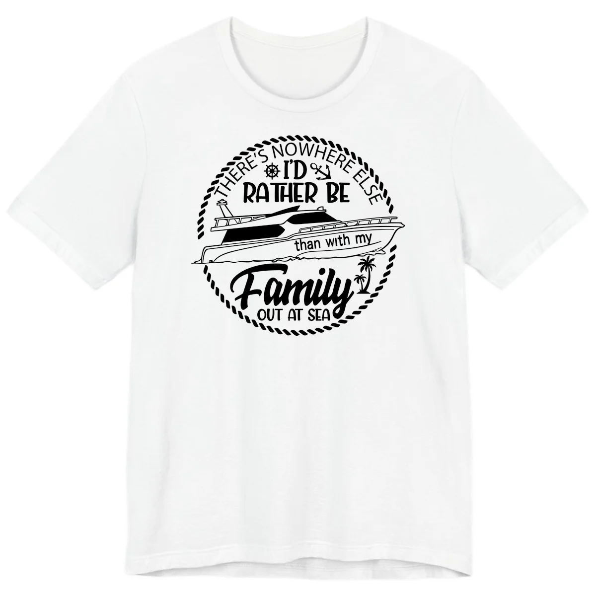 Rather Be With My Family Out At Sea Premium T-Shirt in White