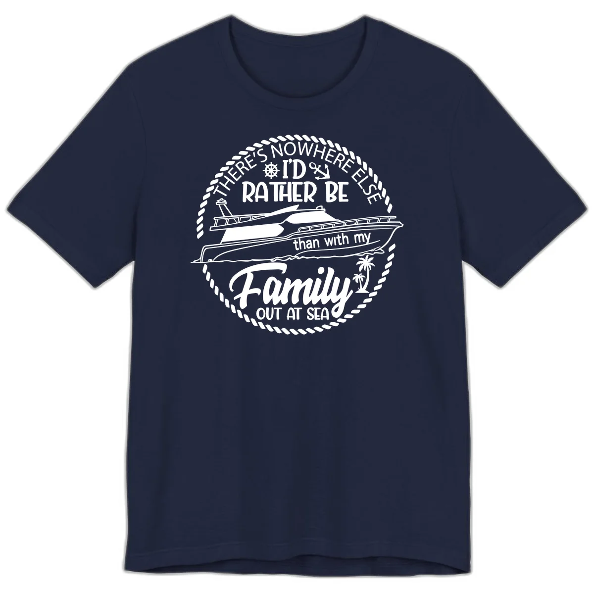 Rather Be With My Family Out At Sea Premium T-Shirt in Navy