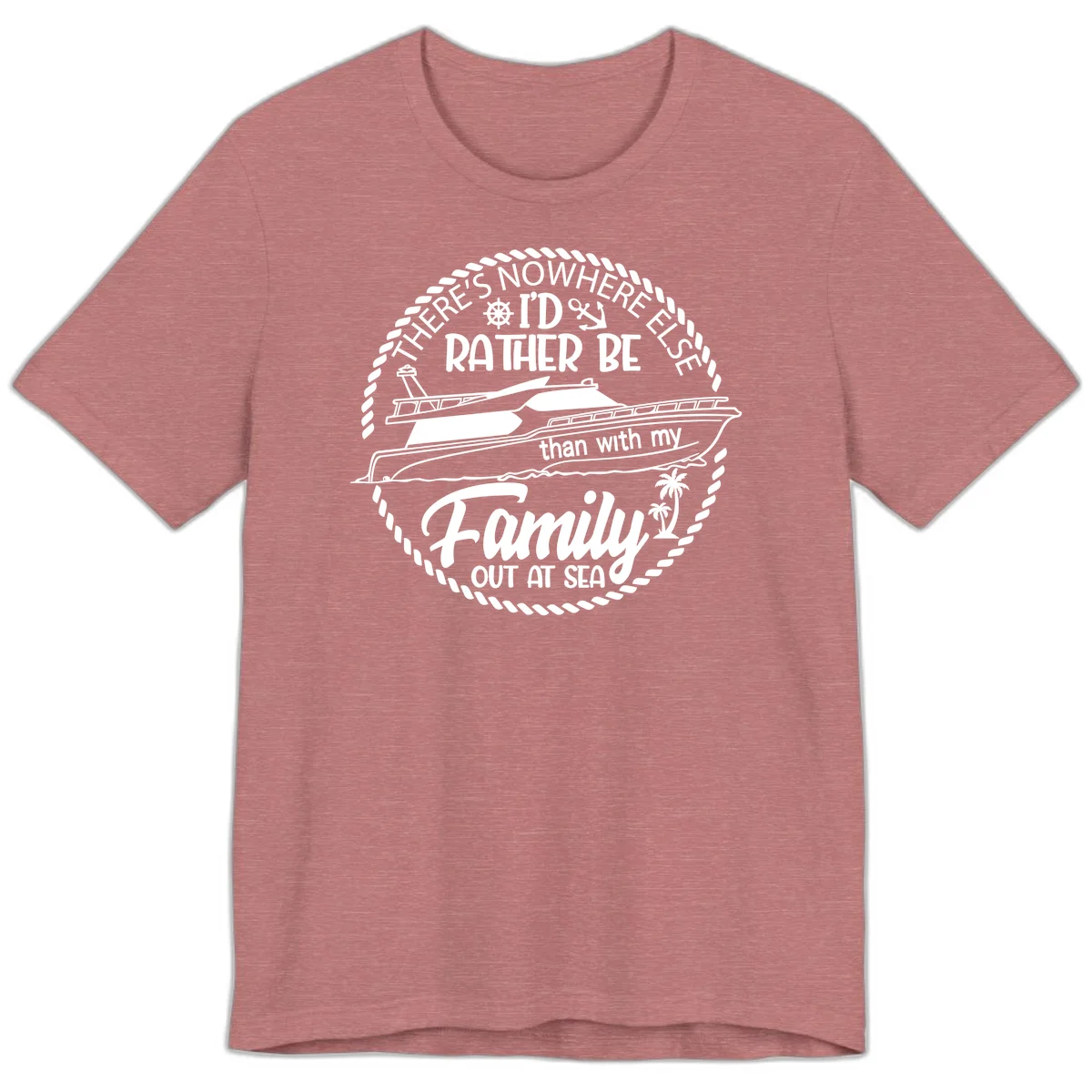 Rather Be With My Family Out At Sea Premium T-Shirt in Heather Mauve