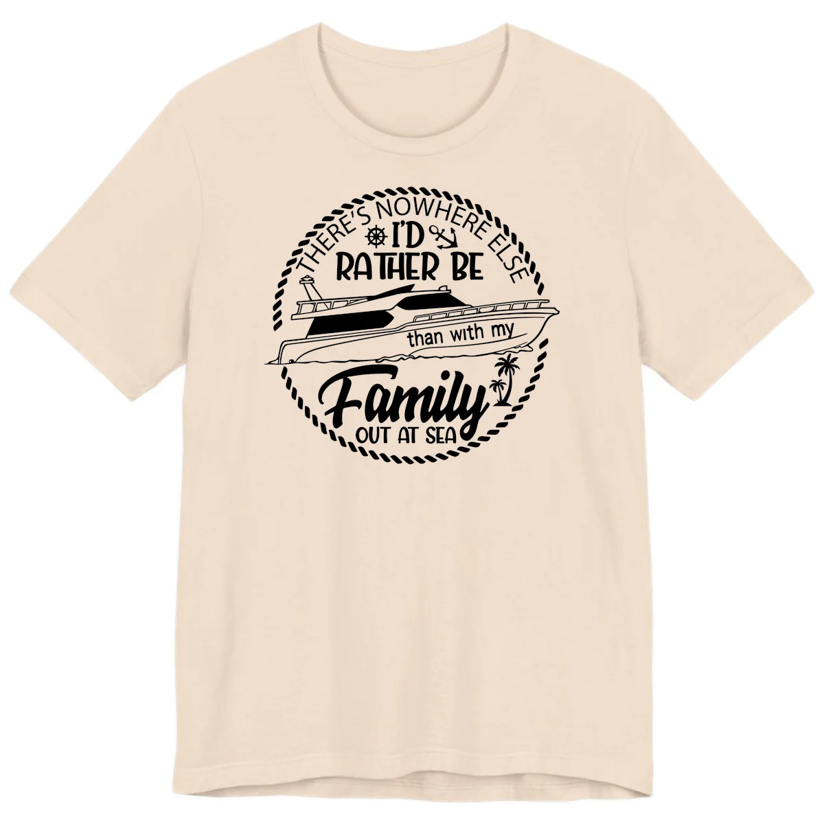 Rather Be With My Family Out At Sea Premium T-Shirt in Soft Cream