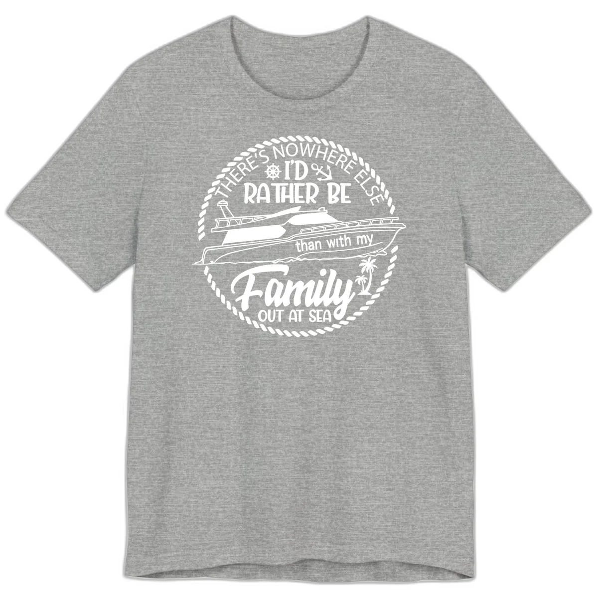 Rather Be With My Family Out At Sea Premium T-Shirt in Athletic Heather