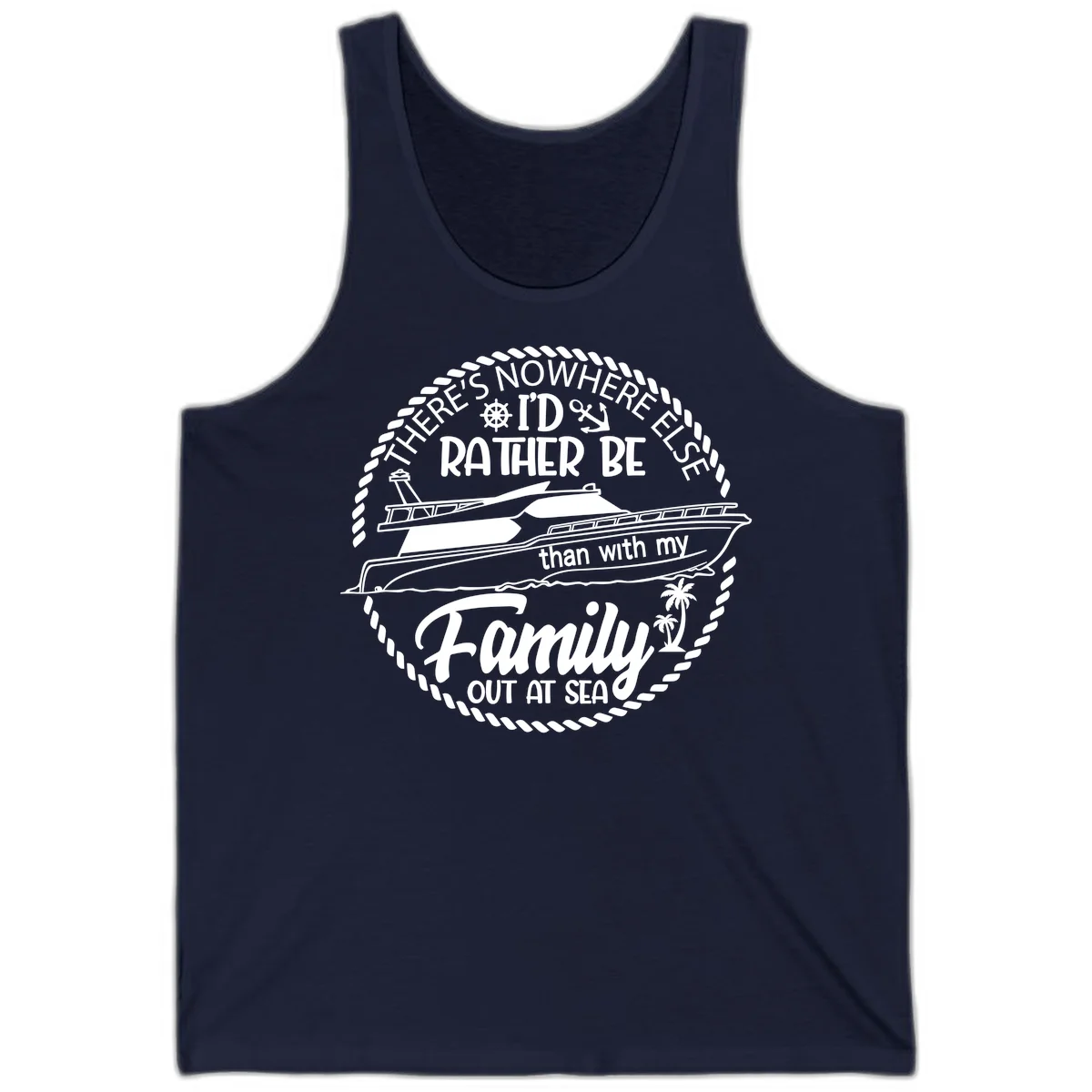 Rather Be With My Family Out At Sea Tank in Navy