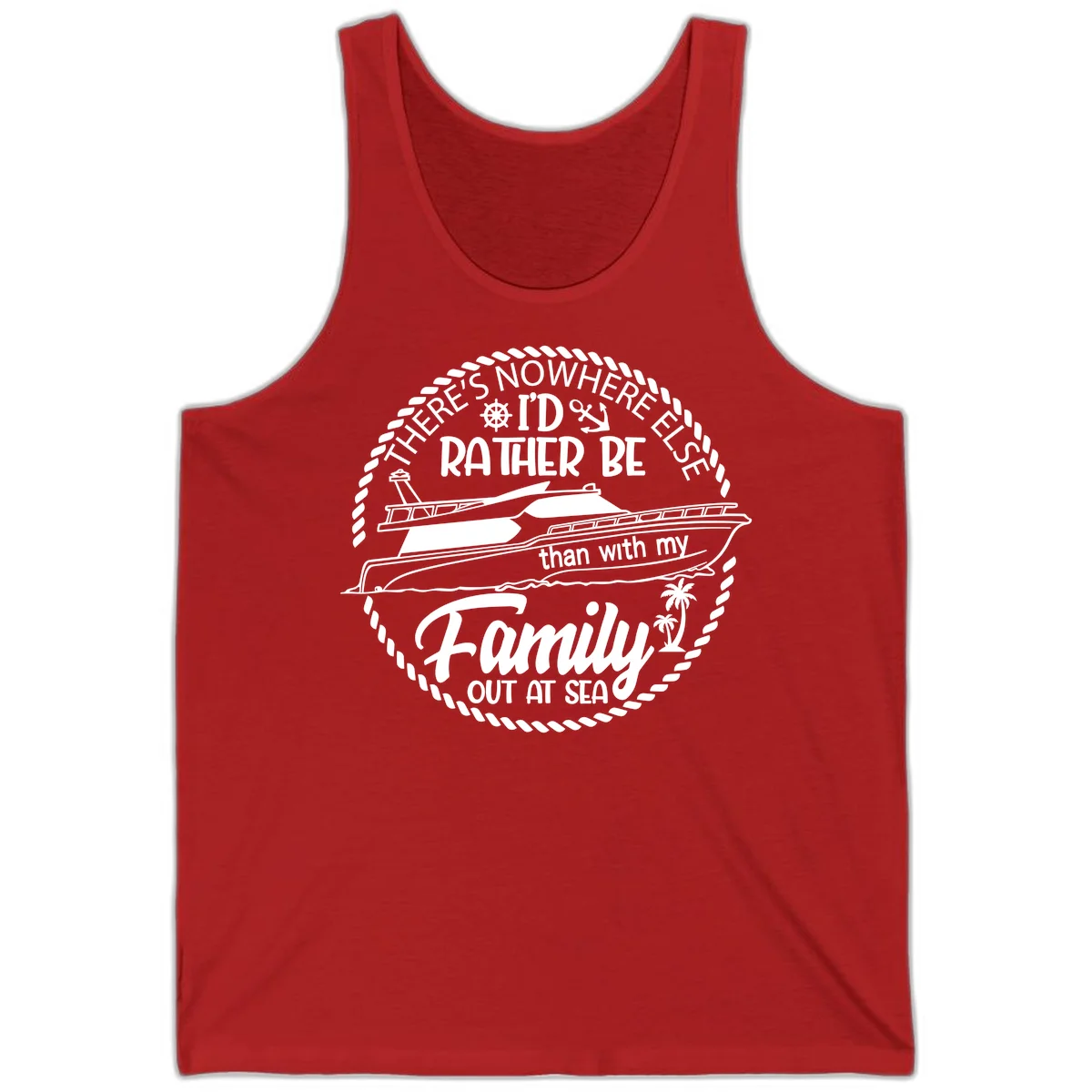 Rather Be With My Family Out At Sea Tank in Red