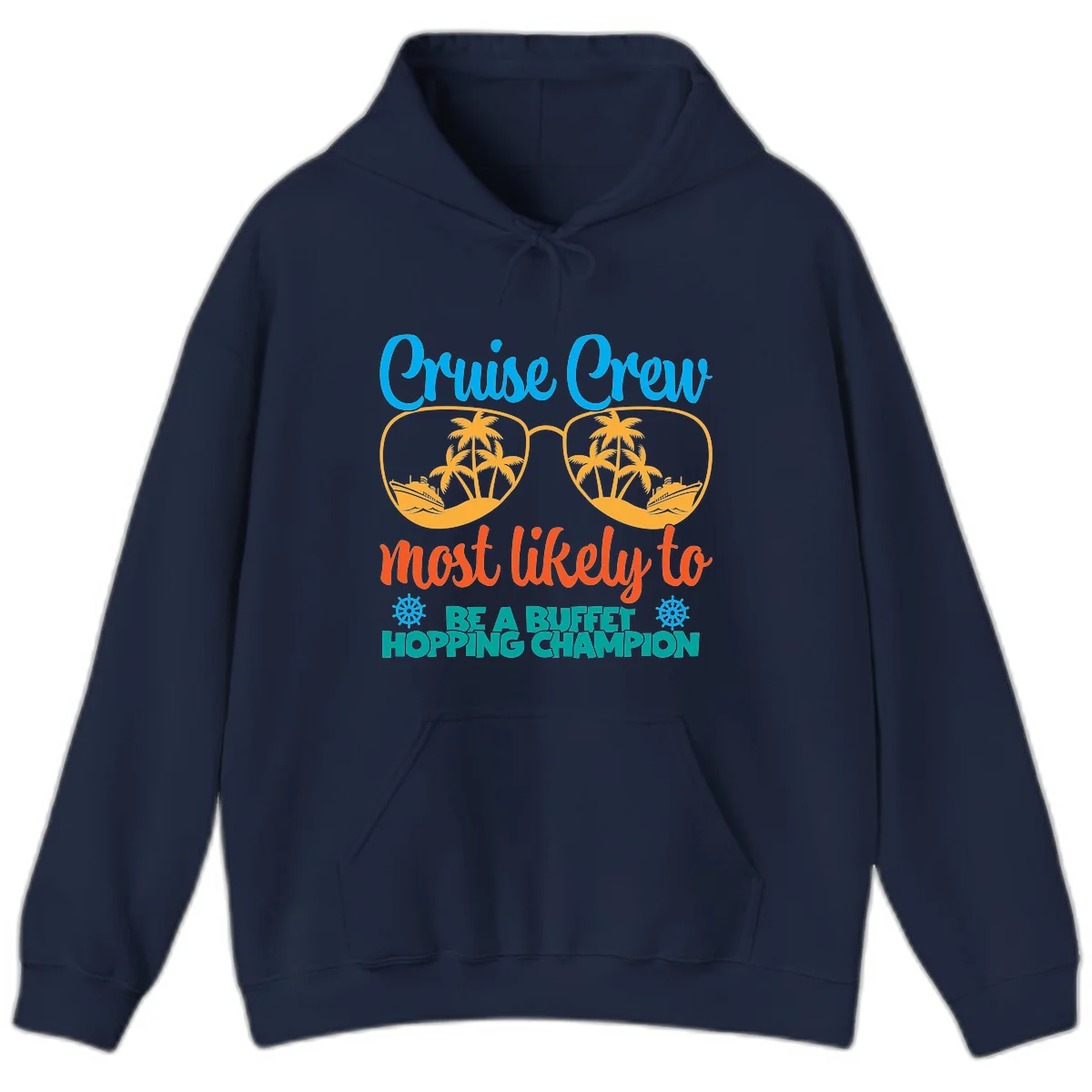 Cruise Crew Most Likely To Be A Buffet Champion Hoodie in Navy