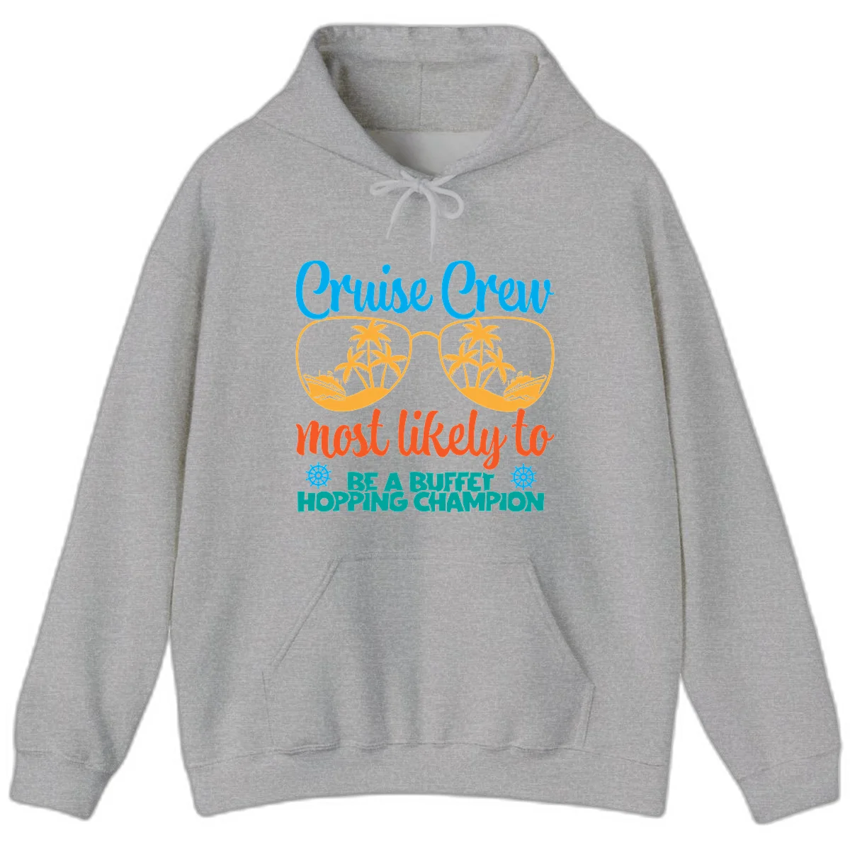 Cruise Crew Most Likely To Be A Buffet Champion Hoodie in Sport Grey