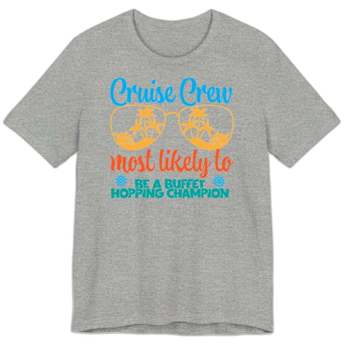 Cruise Crew Most Likely To Be A Buffet Champion Premium T-Shirt in Athletic Heather