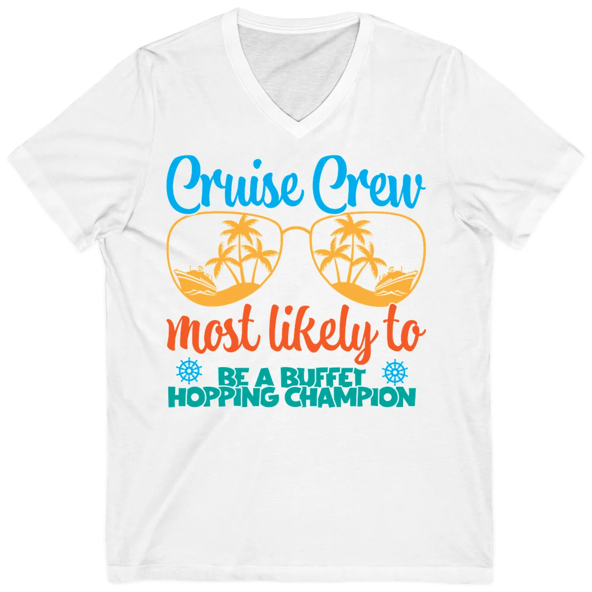 Cruise Crew Most Likely To Be A Buffet Champion V-Neck in White