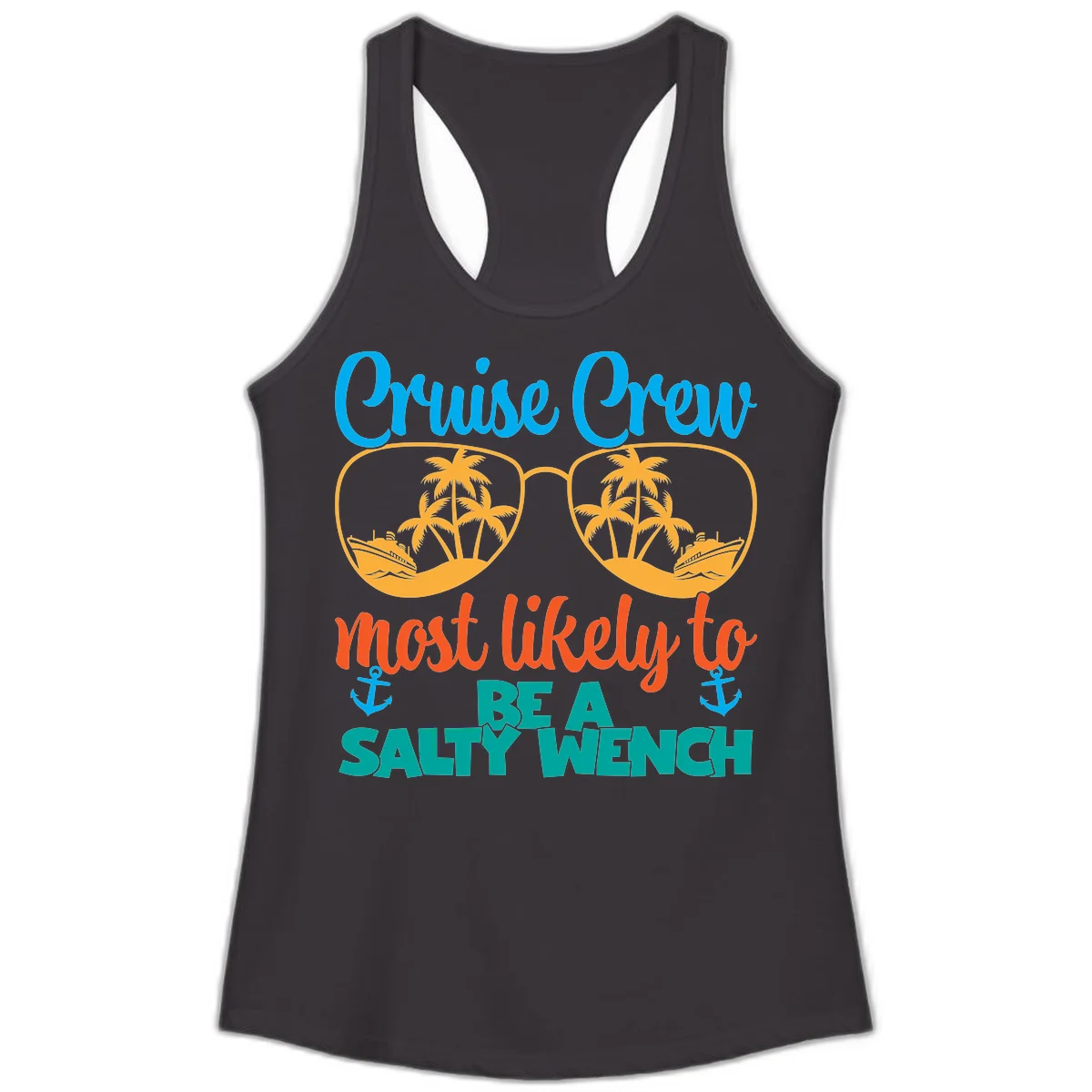 Cruise Crew Most Likely To Be A Salty Wench Ladies Tank in Black