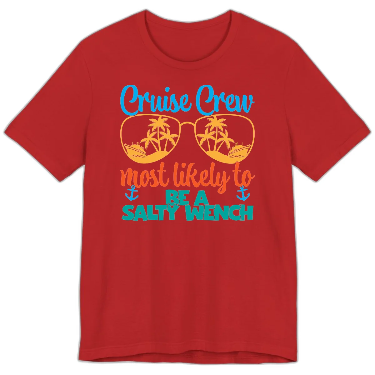 Cruise Crew Most Likely To Be A Salty Wench Premium T-Shirt in Red