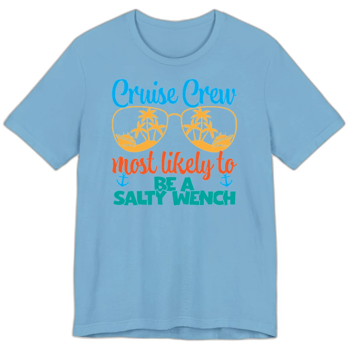 Cruise Crew Most Likely To Be A Salty Wench Premium T-Shirt in Ocean Blue