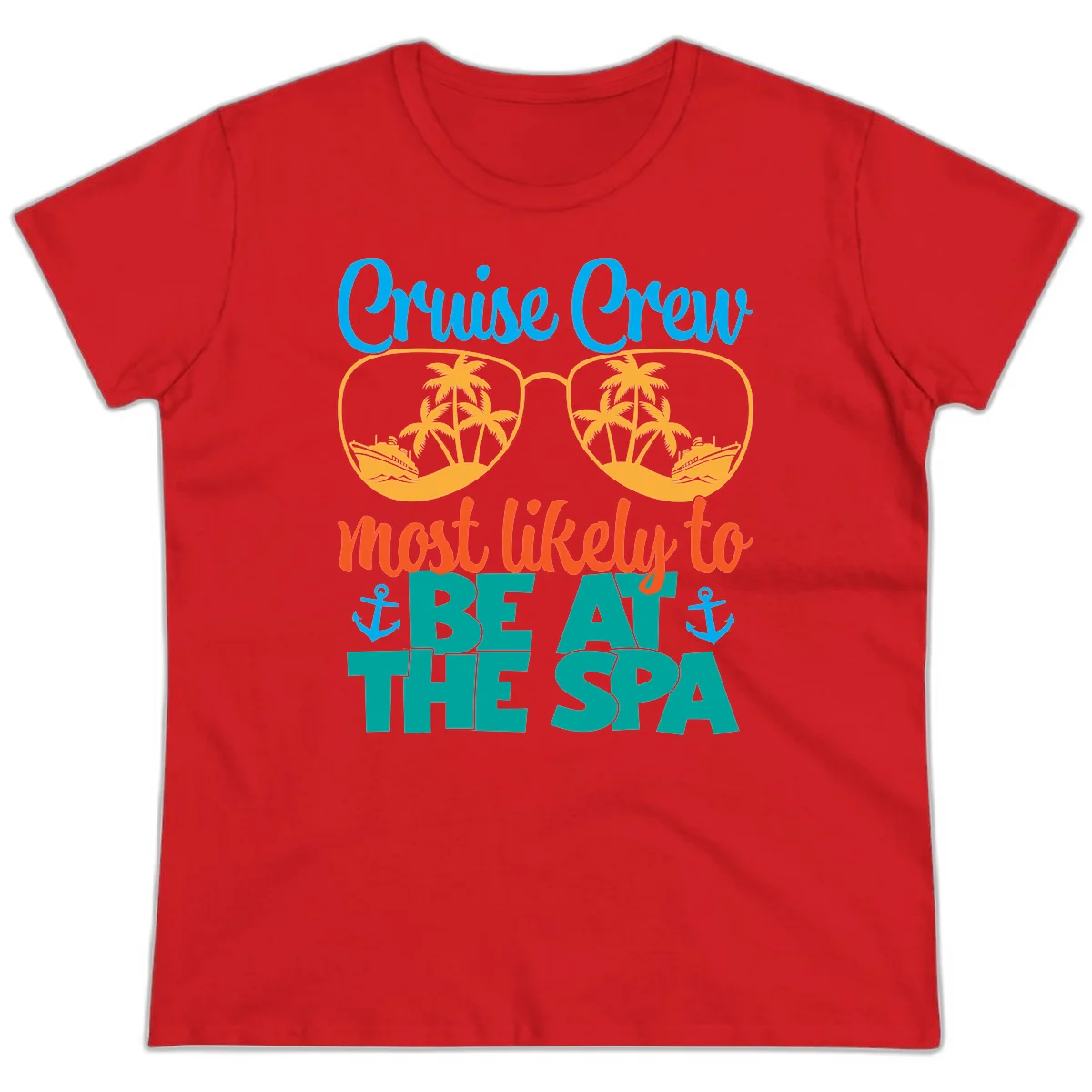 Cruise Crew Most Likely To Be At The Sea Ladies Tee in Red