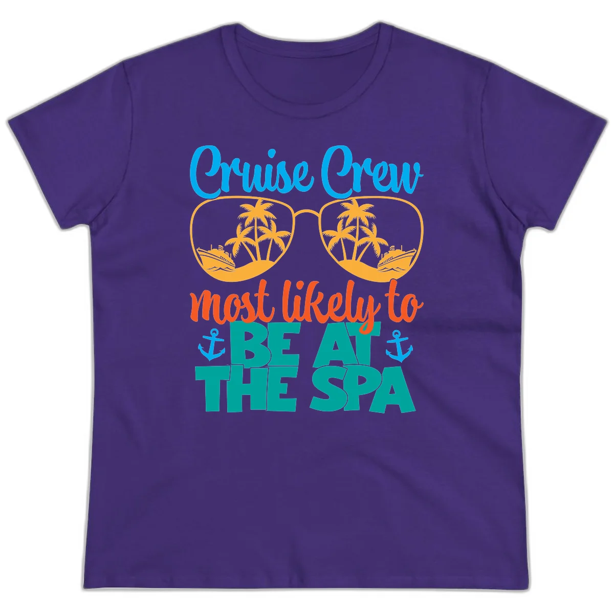 Cruise Crew Most Likely To Be At The Sea Ladies Tee in Purple