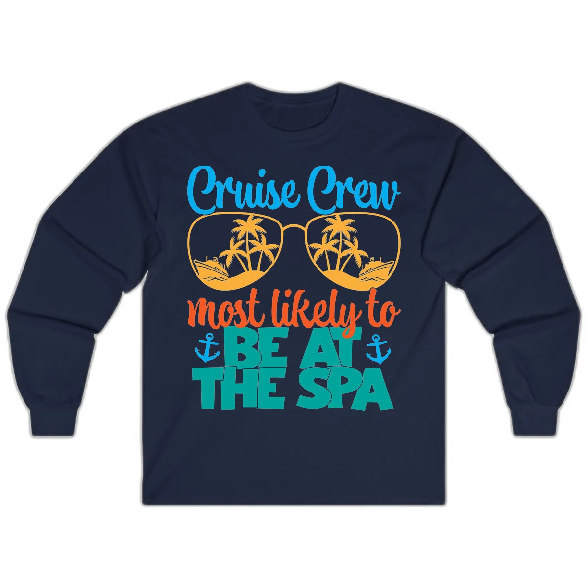 Cruise Crew Most Likely To Be At The Sea Long Sleeve in Navy