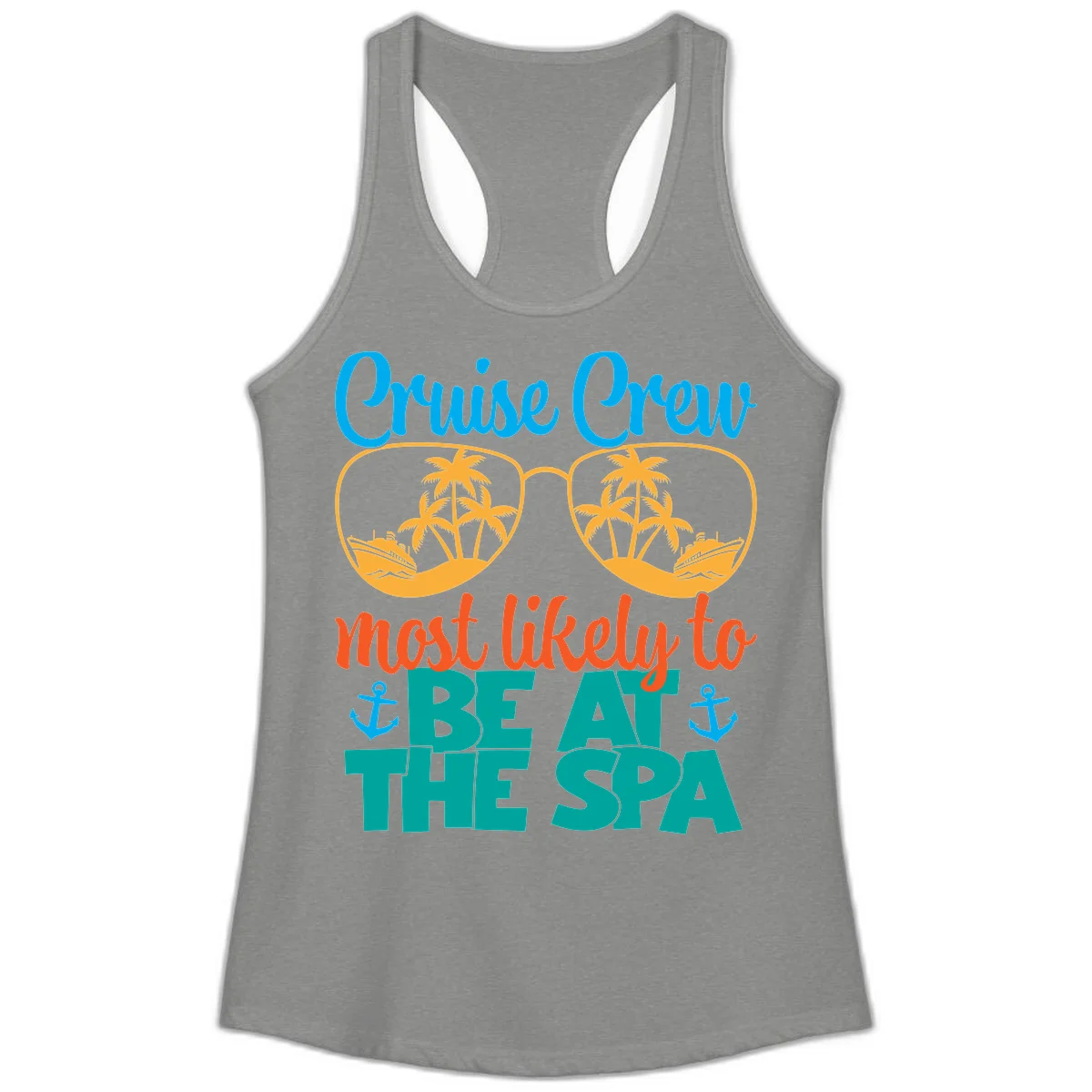 Cruise Crew Most Likely To Be At The Sea Ladies Tank in Heather Grey