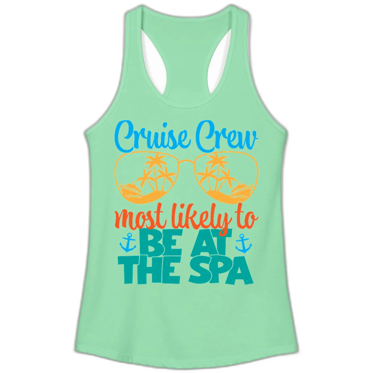 Cruise Crew Most Likely To Be At The Sea Ladies Tank in Solid Mint