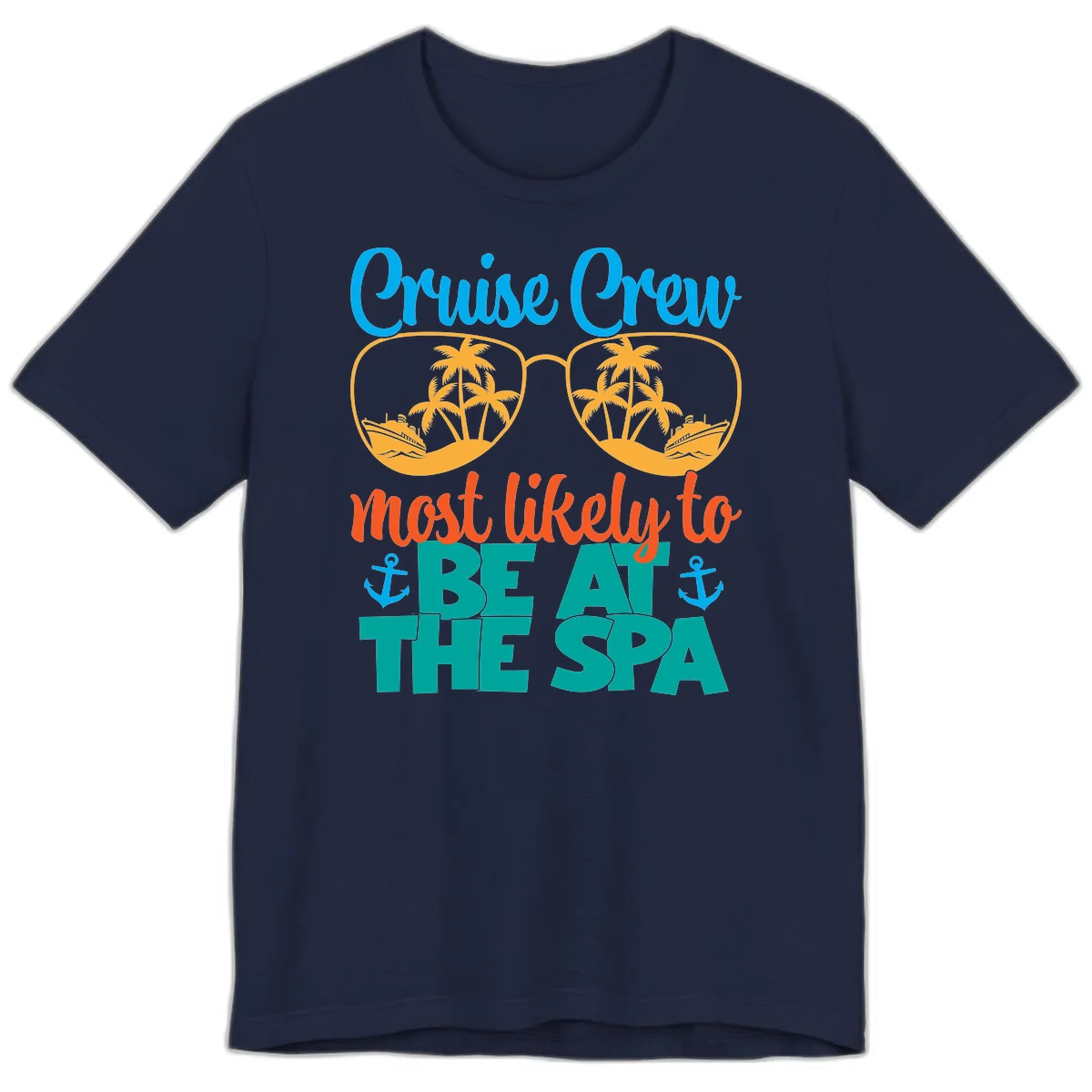 Cruise Crew Most Likely To Be At The Sea Premium T-Shirt in Navy