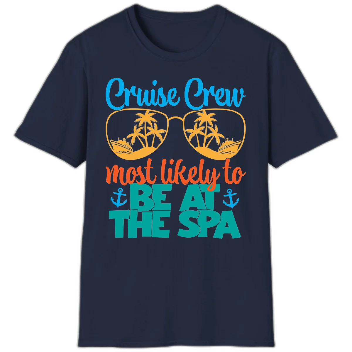 Cruise Crew Most Likely To Be At The Sea T-Shirt in Navy