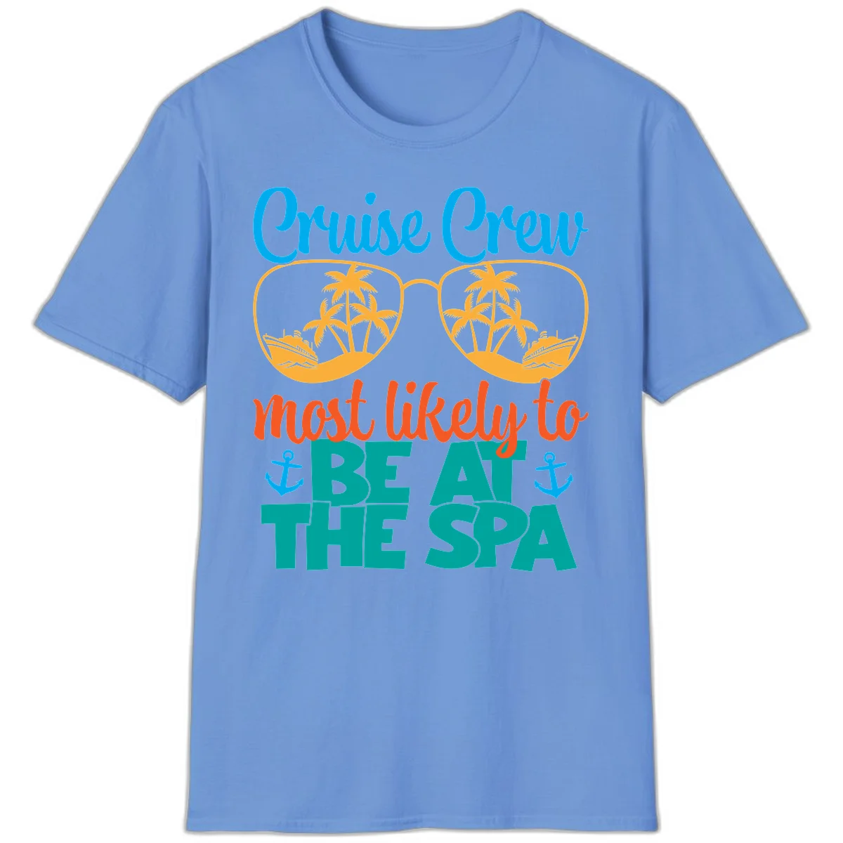 Cruise Crew Most Likely To Be At The Sea T-Shirt in Carolina Blue