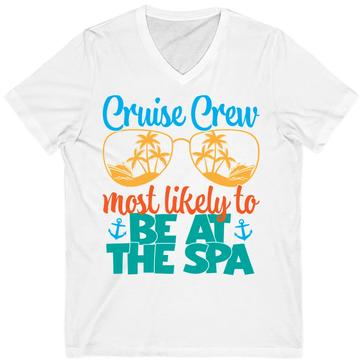Cruise Crew Most Likely To Be At The Sea V-Neck in White