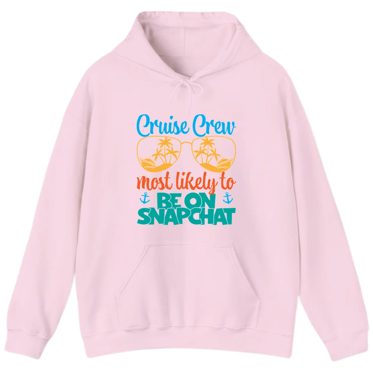 Cruise Crew Most Likely To Snapchat Hoodie in Light Pink