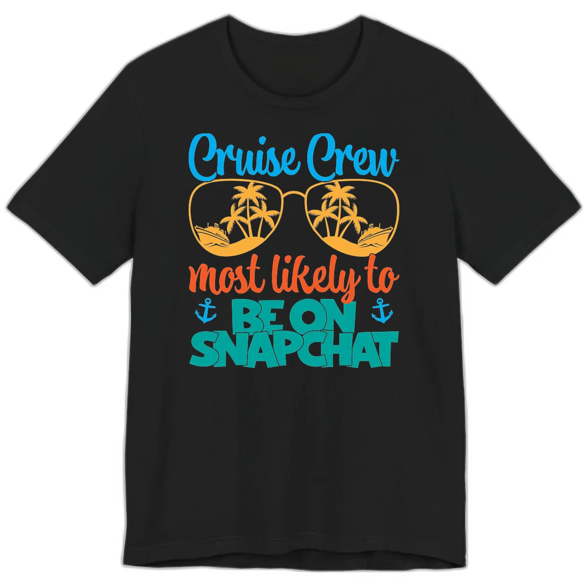 Cruise Crew Most Likely To Snapchat Premium T-Shirt in Black