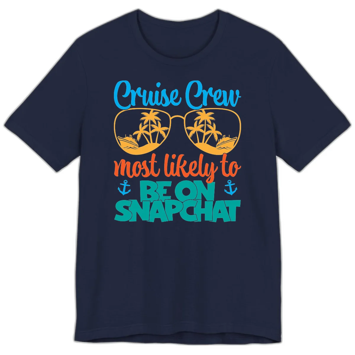 Cruise Crew Most Likely To Snapchat Premium T-Shirt in Navy