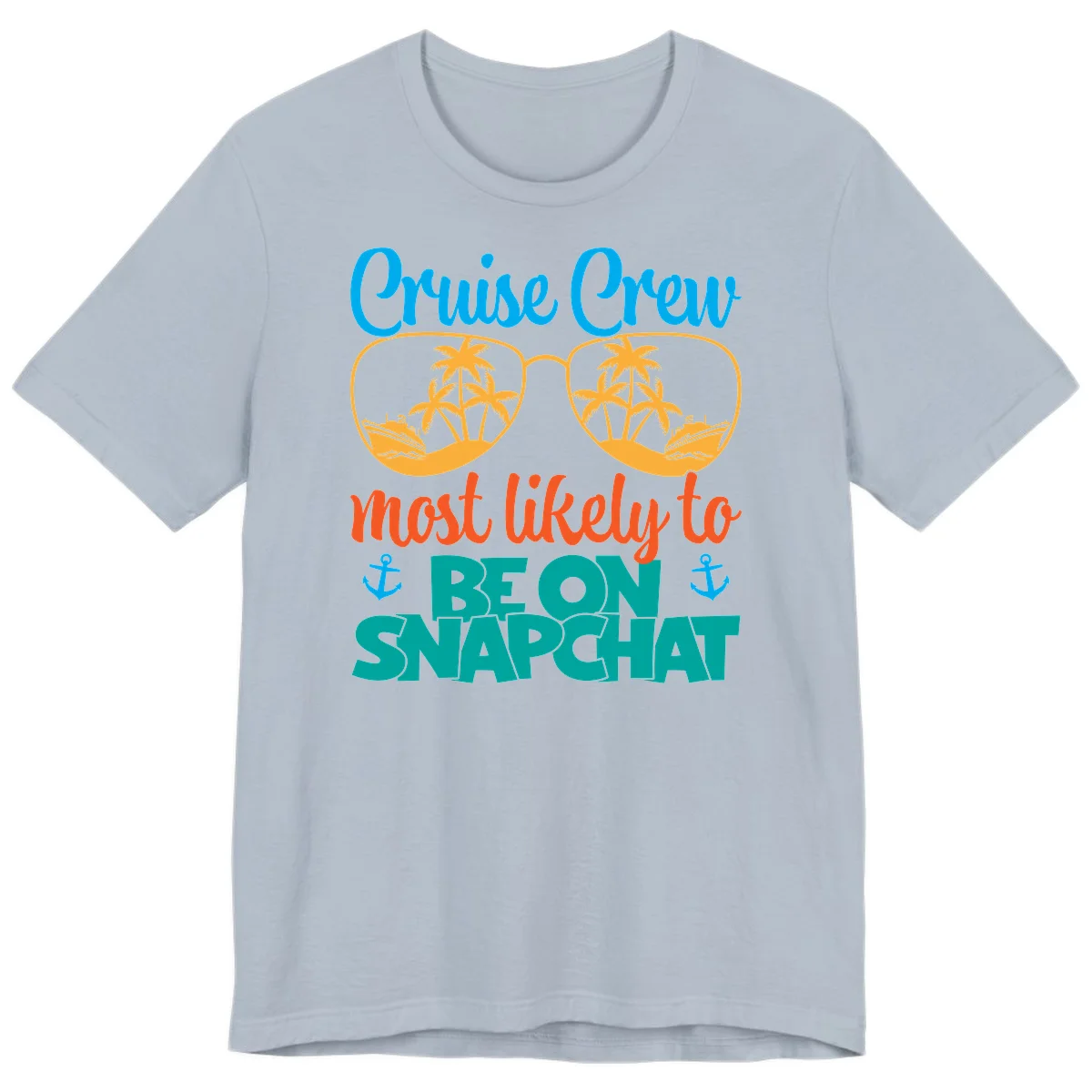 Cruise Crew Most Likely To Snapchat Premium T-Shirt in Light Blue