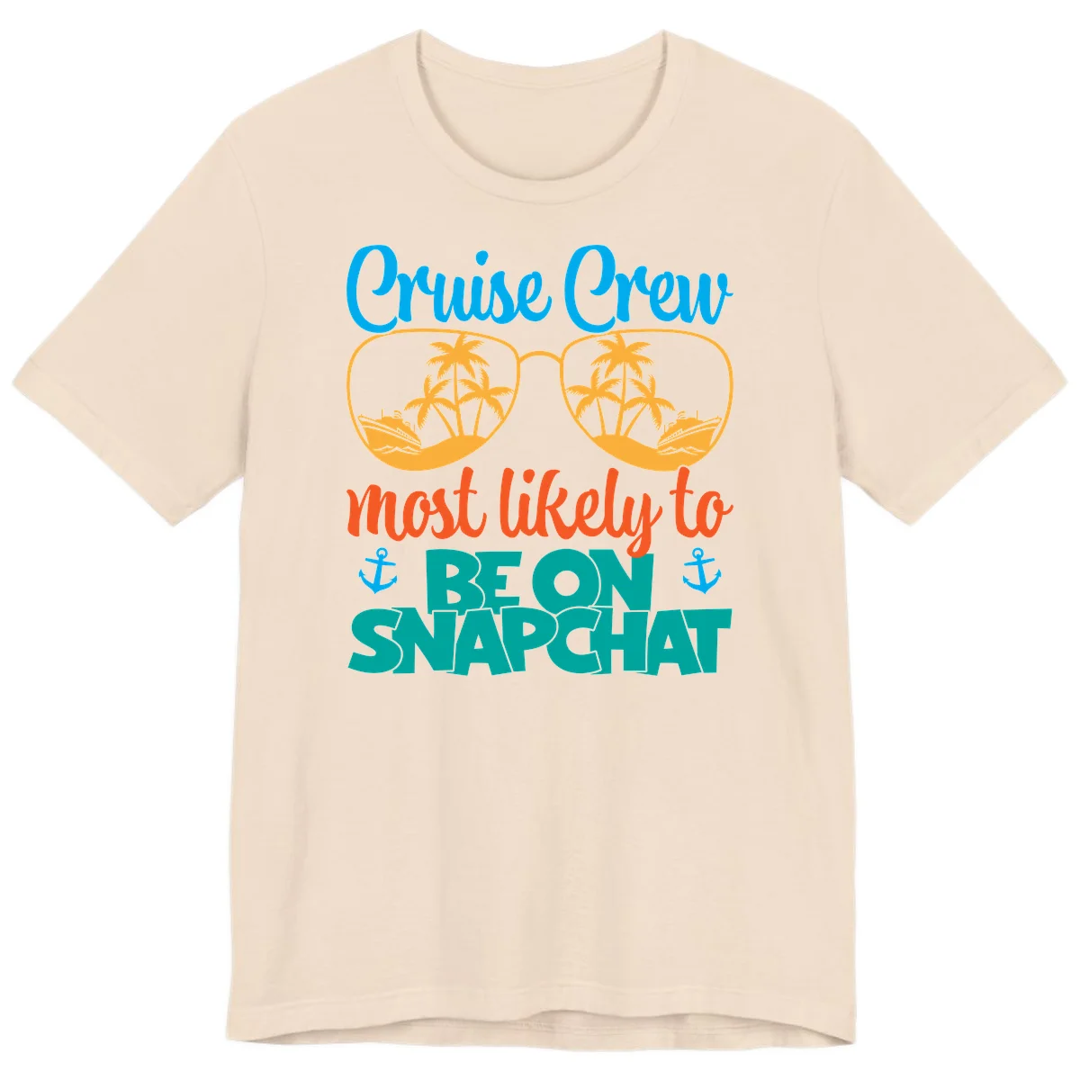 Cruise Crew Most Likely To Snapchat Premium T-Shirt in Soft Cream