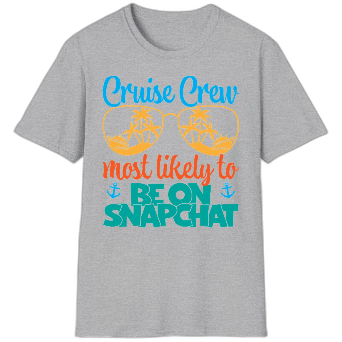 Cruise Crew Most Likely To Snapchat T-Shirt in Sport Grey