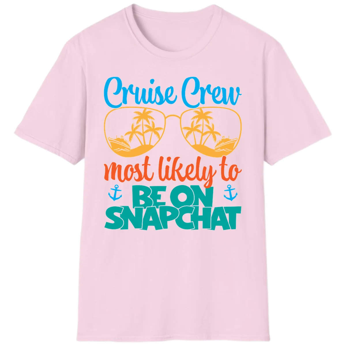 Cruise Crew Most Likely To Snapchat T-Shirt in Light Pink