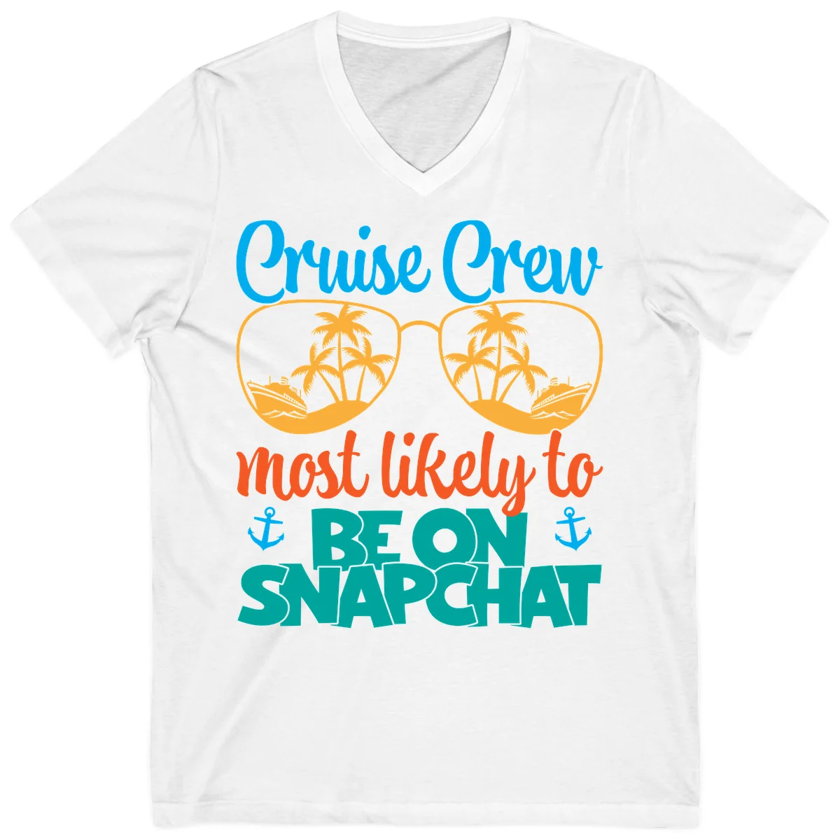 Cruise Crew Most Likely To Snapchat V-Neck in White