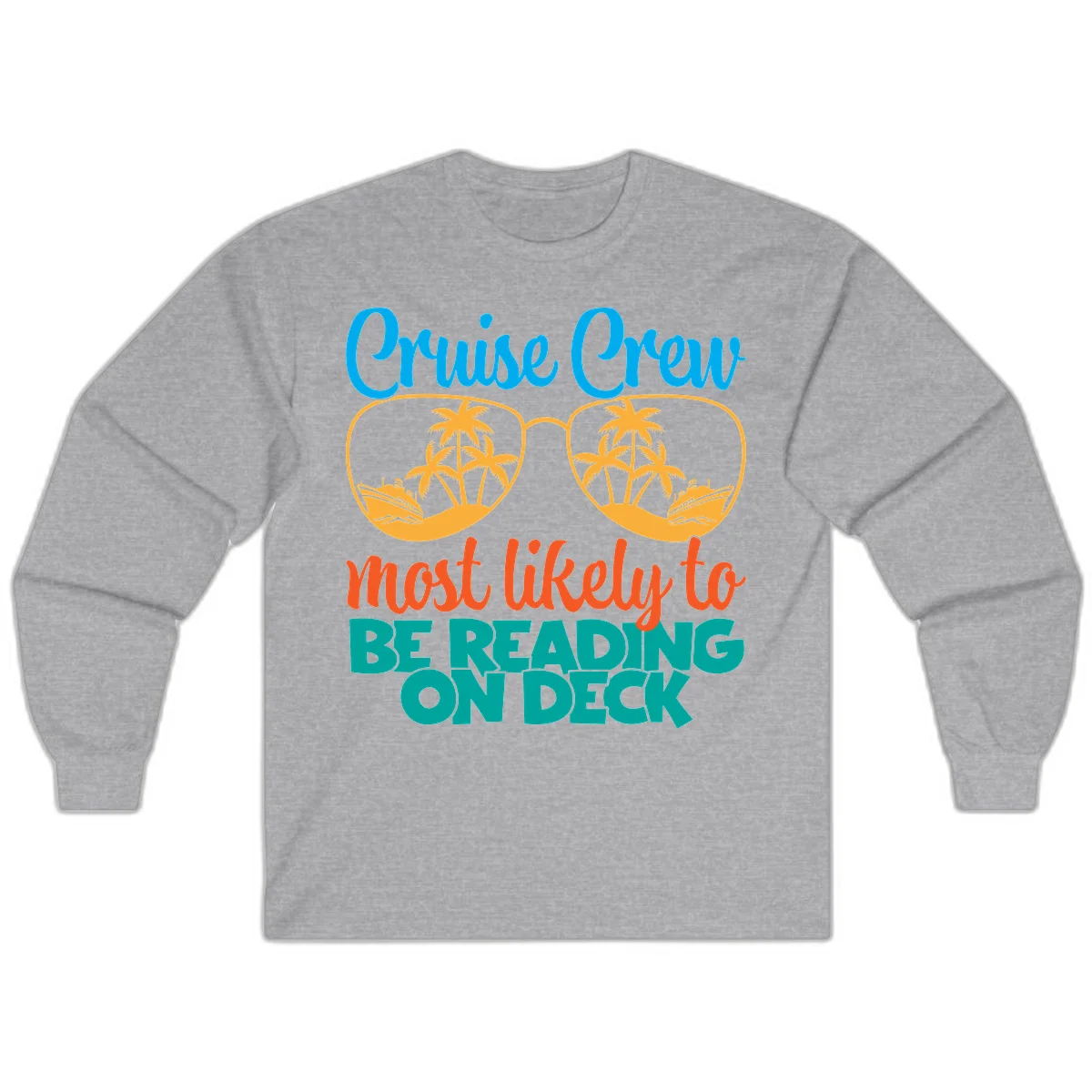 Cruise Crew Most Likely To Be Reading Ondeck Long Sleeve in Sport Grey
