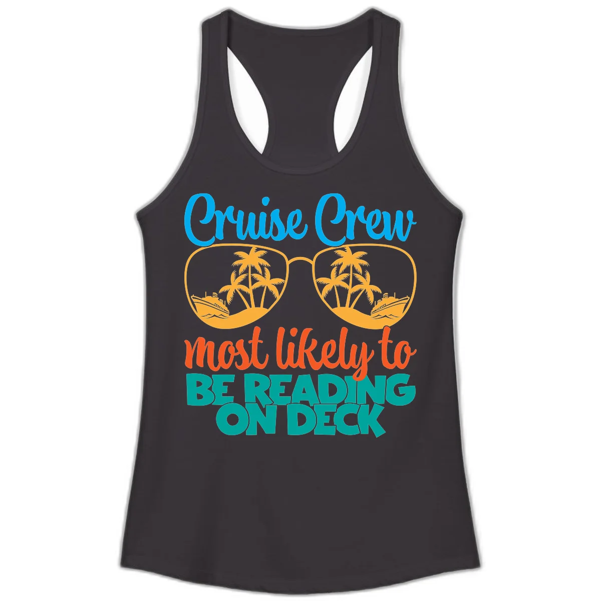 Cruise Crew Most Likely To Be Reading Ondeck Ladies Tank in Black