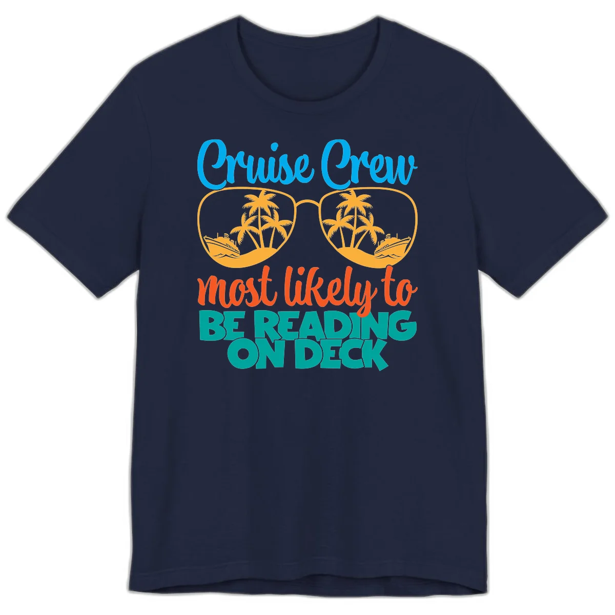 Cruise Crew Most Likely To Be Reading Ondeck Premium T-Shirt in Navy