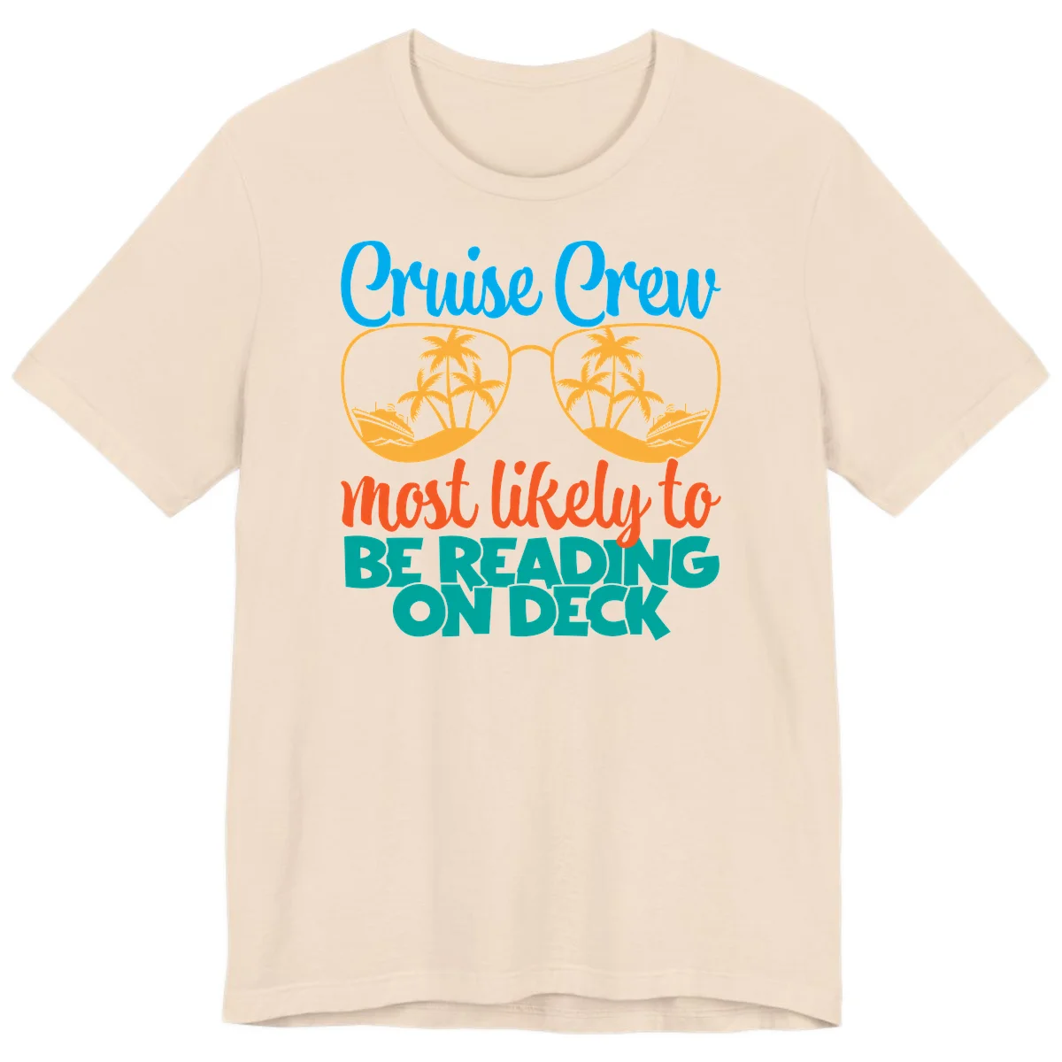 Cruise Crew Most Likely To Be Reading Ondeck Premium T-Shirt in Soft Cream