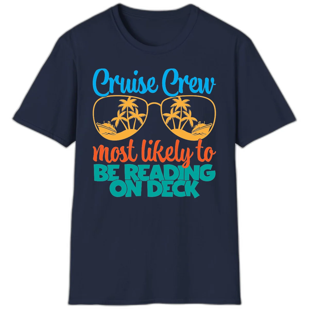 Cruise Crew Most Likely To Be Reading Ondeck T-Shirt in Navy