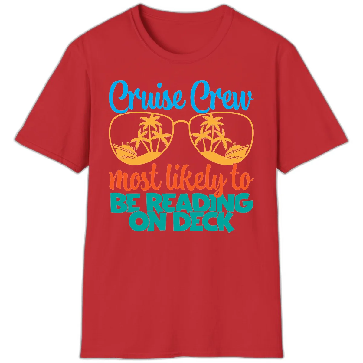 Cruise Crew Most Likely To Be Reading Ondeck T-Shirt in Red
